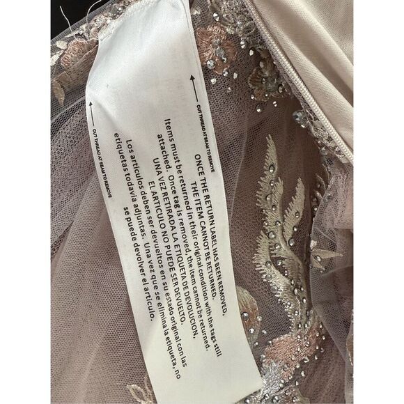 Mac Duggal 20255 Embroidered Lace Wrap Illusion A-Line Gown Lilac Size 16 - Picture 13 of 13